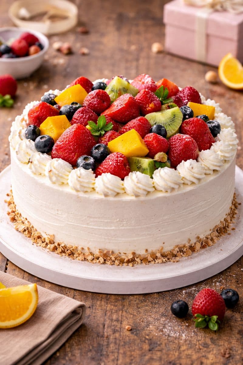 Fresh Fruit Celebration Cake